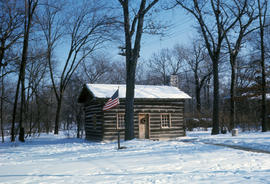 Cabin in snow