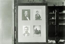Neg. no. 175 : Lincolniana ; Lincoln portraits in swinging frame