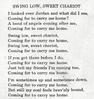 Swing low, sweet chariot
