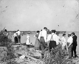Beach event -- Group gazing at water