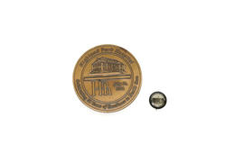 Highland Park Hospital medallion and button