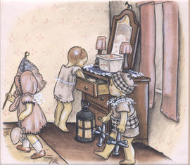 No crib : The Children brought their toys
