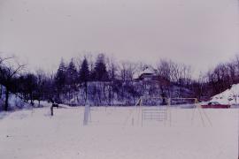 Snow covered park