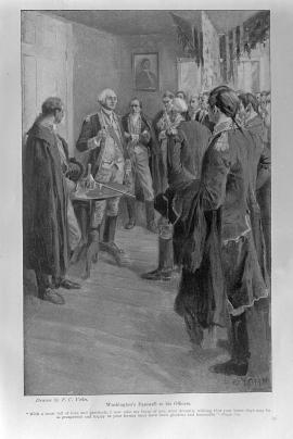 Washington taking leave of his officers
