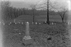 Aaron Grigsby's Monument and headstone at Sara Lincoln Grigsby's grave