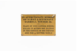 In Affectionate Memory of First Lieutenant Carroll Binder, Jr.